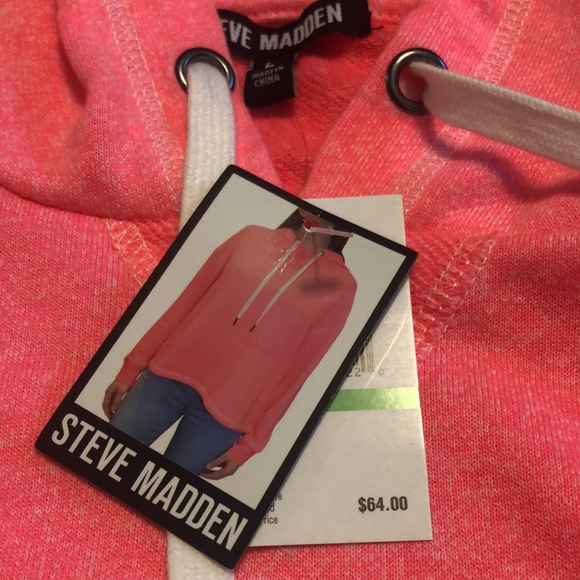 Brand new with tags, Steve Madden heathered hot pink hoodie - Picture 3 of 8